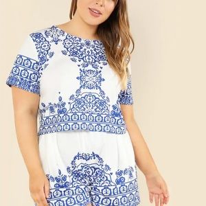 Shein crop top and short set NWOT